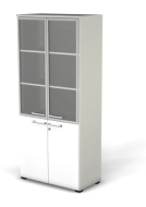 Модуль шкафа 5 ур., задняя стенка ДСП (стекло в алюм. раме) 76H114.2013.1022